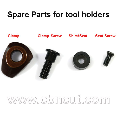 Spare parts for tool holder Clamp Shim Seat and Screw